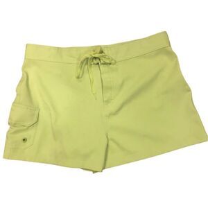 PBX Basics Yellow/Green athletic shorts with tie and vcro close and side cargo p